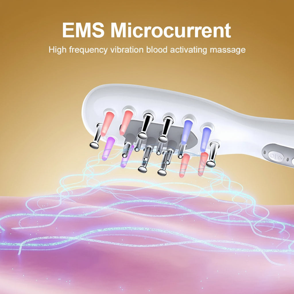 EMS Microcurrent device with electrodes on a dark background